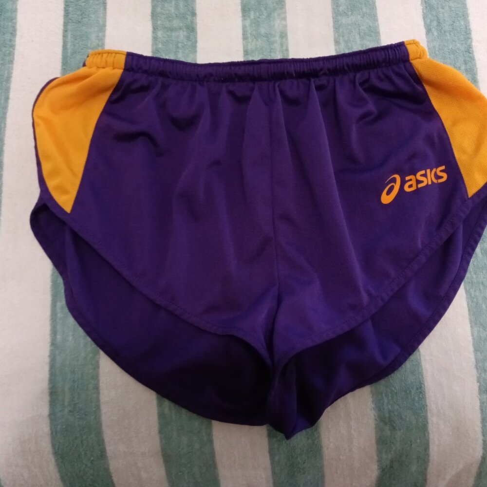 (*) VINTAGE ASICS RUNNING SHORTS, PURPLE, ASIAN SIZE "L" (~30 - 32") - Pre-Owned
